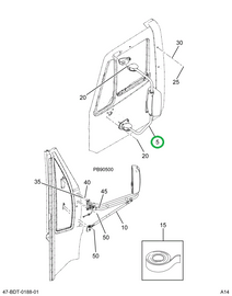 2239136C92 Mirror, Rear View, Ext Rosco B