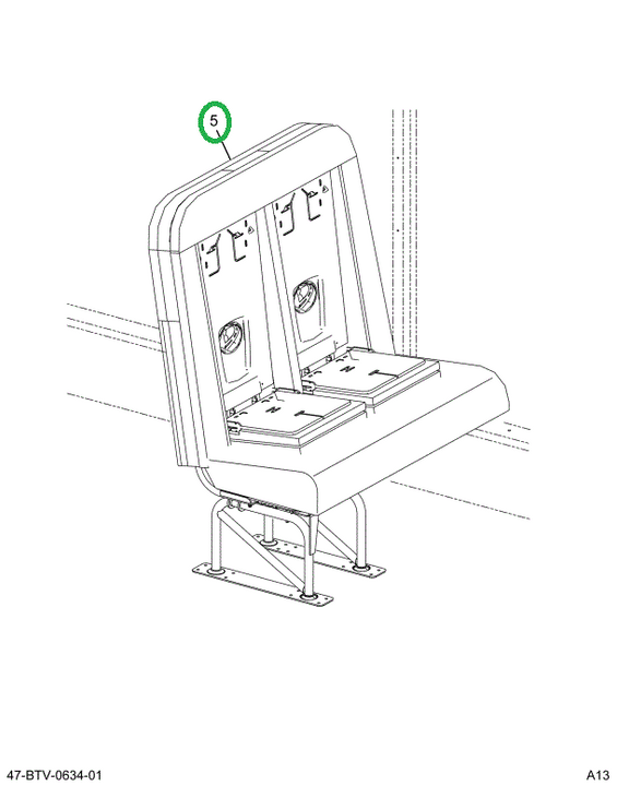 2239396C92 Seat Left Hand Cr 39 4leg Wall