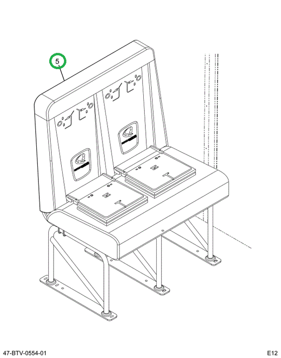 2239451C91 Seat, Left Hand, Cr 39 6leg Tr