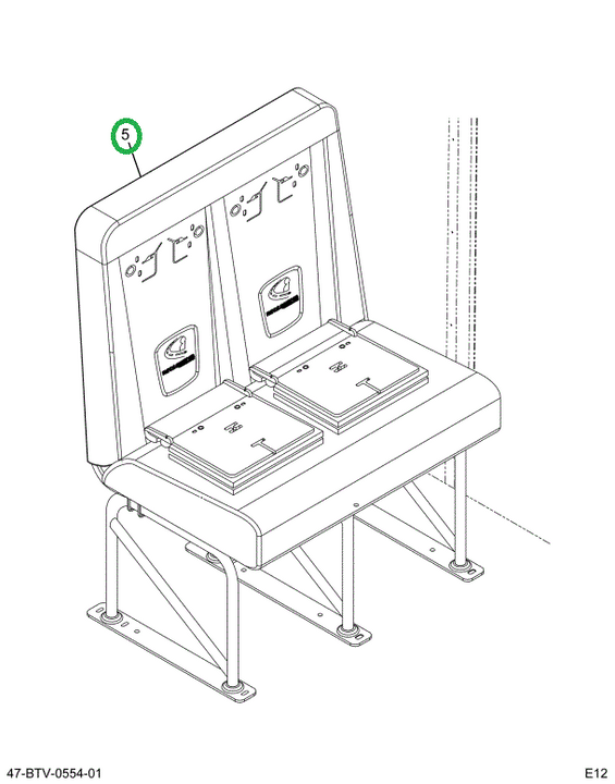 2239463C91 Seat, Left Hand, Cr 39 6leg Tr