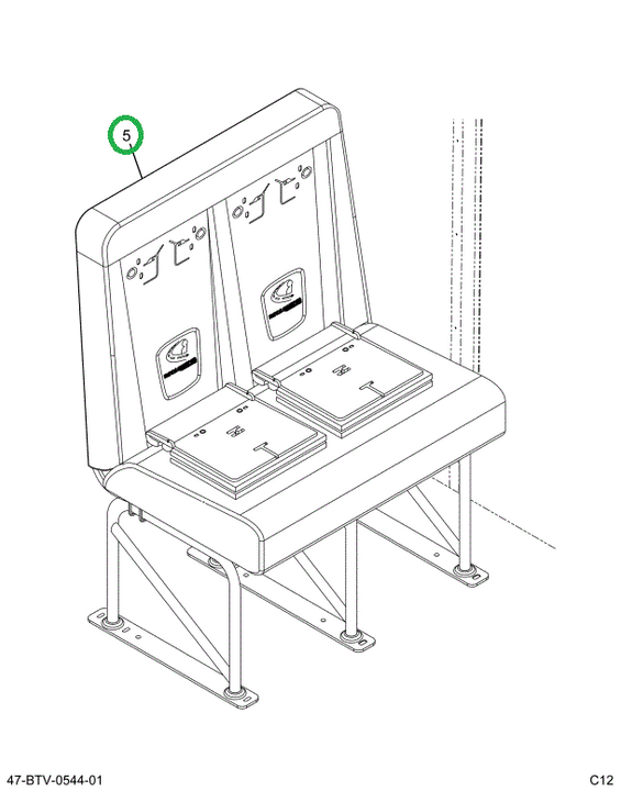 2239465C91 Seat, Left Hand, Cr 39 6leg Tr