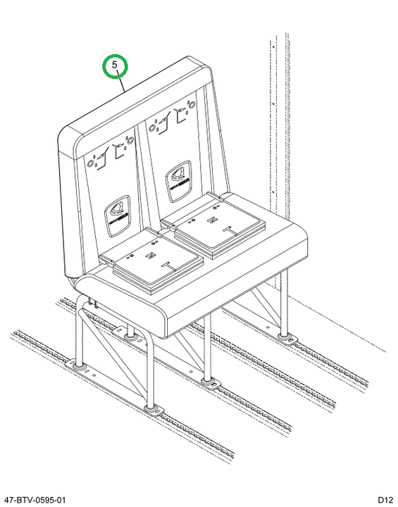 2239472C91 Seat, Left Hand, Cr 39 6leg Tr