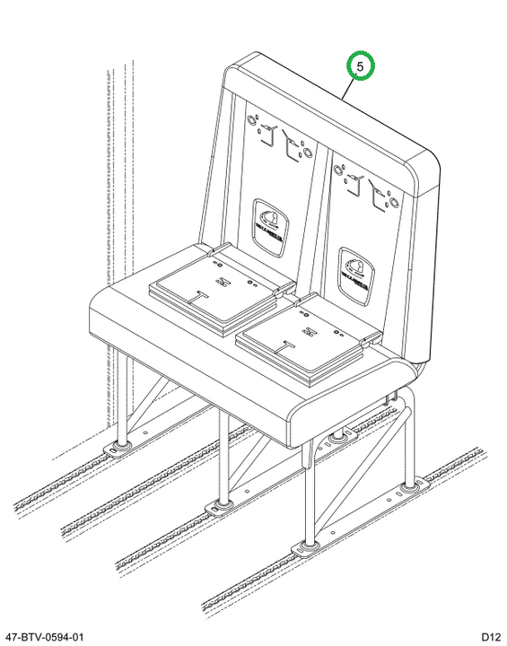 2239508C91 Seat, Right Hand, Cr 39 6leg T