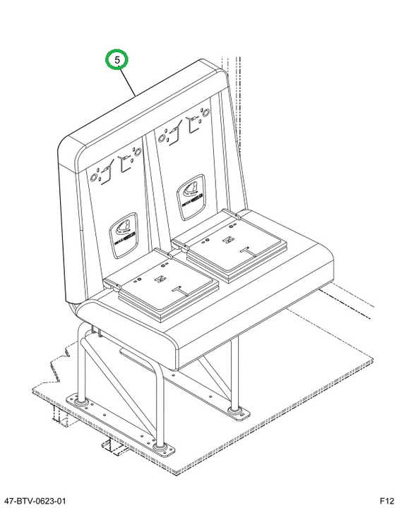 2239525C92 Seat, Left Hand, Cr/ucra 39 4l