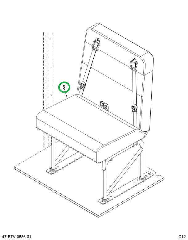 2239754C91 Seat, Rh, 3pt 30 4leg Trk Mt