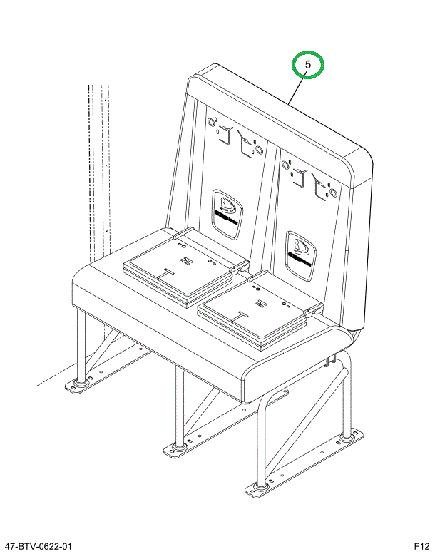 2239874C91 Seat, Right Hand, 39 6leg Truc