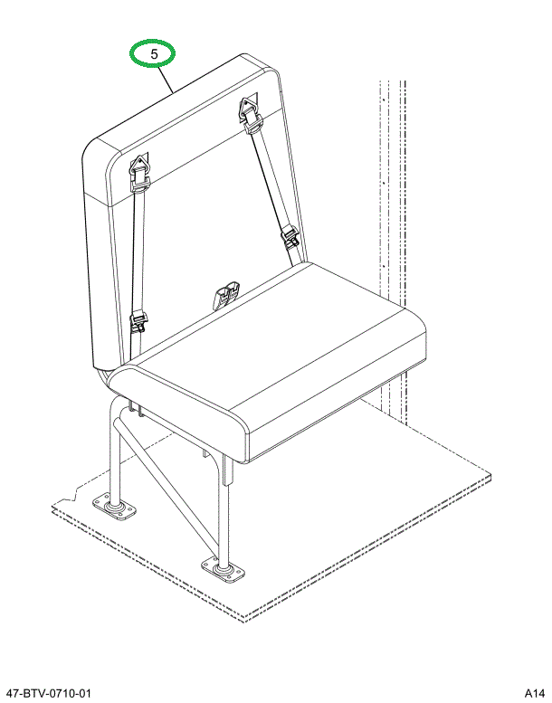 2239976C92 Seat, Left Hand, 3pt 30 2leg W