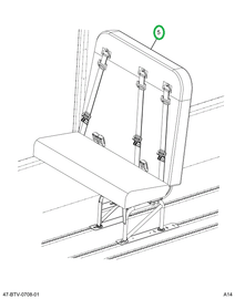 2240238C92 Seat, Rh, 3pt 39 4leg Wall Mou