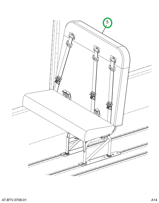 2240239C92 Seat, Right Hand, 3pt 39 4leg
