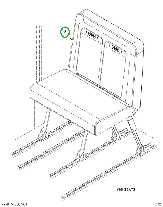 2240463C91 Seat, Right Hand, 39 Gen4 Lap