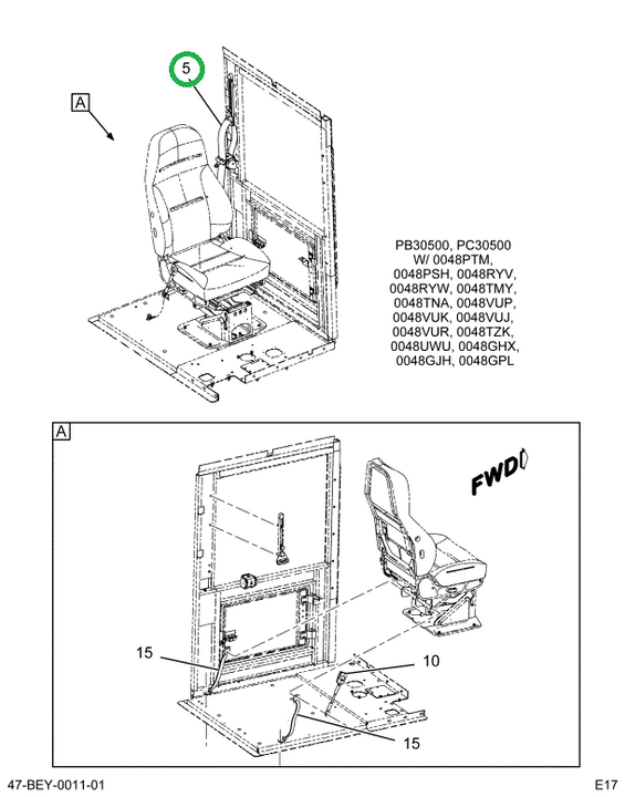 2241015C1 BELT , OR DRVR SEAT INC 3PT W/
