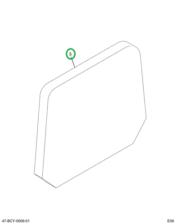 2241037C1 Upholstery, Back, 36in Hb 52oz