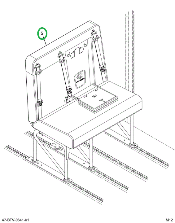 2241057C91 Seat, Lh, Cr 39 6leg 3pt Truck