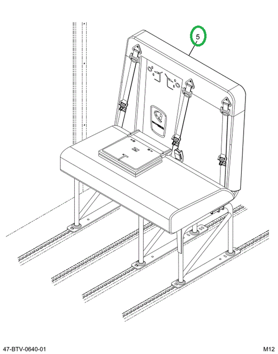 2241145C91 Seat, Right Hand, Cr 39 6leg 3