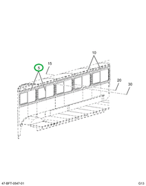 2241265C91 WINDOW, OVAL K/O , ASSY R 2 BO