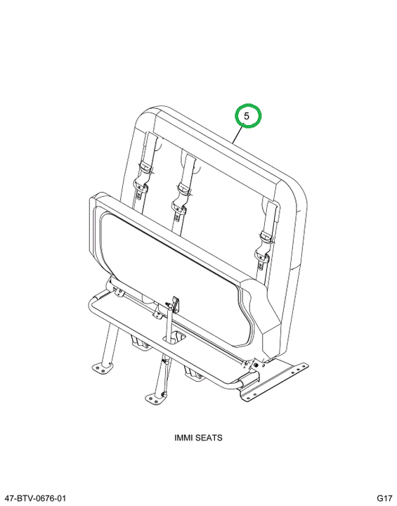 2241446C91 Seat, Auto Flip, L 39 Gen4 3pt