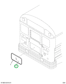 2241660C1 Glass, Door, Rear Btm, Bus, La