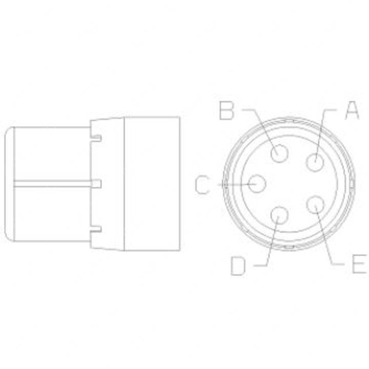 23-13148-076 PLUG-5CAV,HD,DUFHD16-5-16S,GY