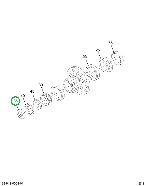 236844R1 NUT R WHEEL BRG ADJ INNER