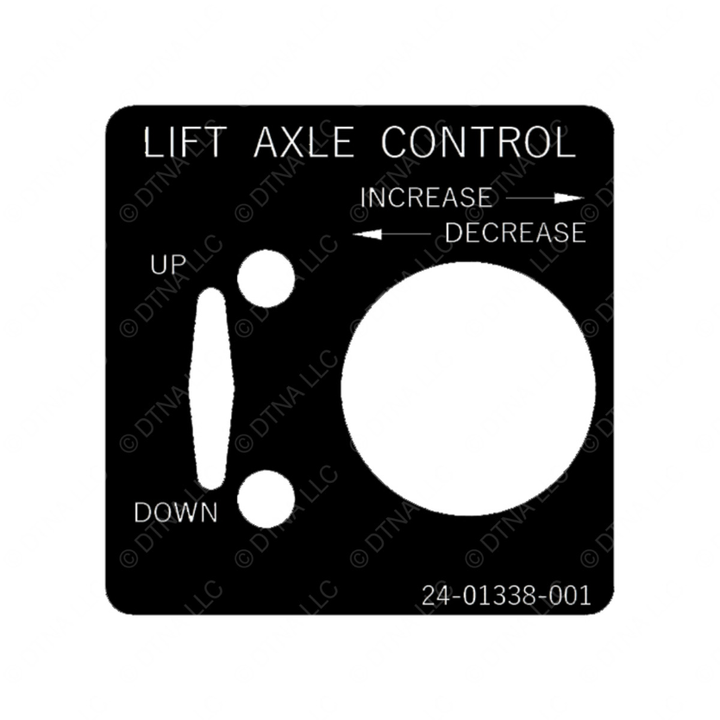 24-01338-001 LABEL LIFT AXL CTRL STD VLV