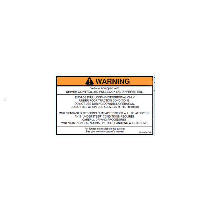 24-01434-000 LABEL-WARNING,DIFF LOCK
