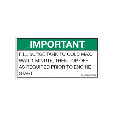 24-01640-000 LABEL, FILL PROCEDURE, SURGE TANK