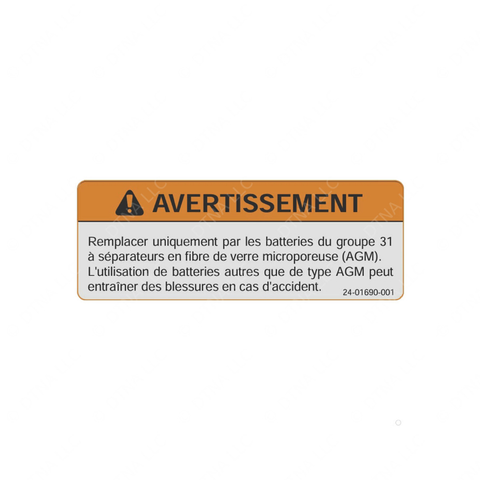 24-01690-001 LABEL-WARNING,IN-CAB BATTERIES