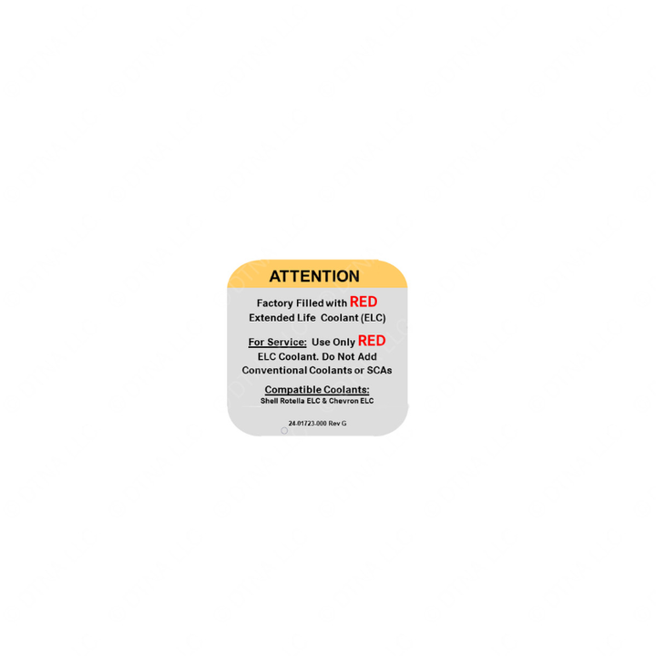 24-01723-000 LABEL-ENGINE COOLANT,LONG LIFE