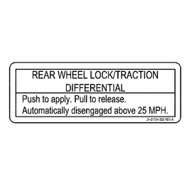 24-01734-002 DECAL-RR DIFF LK AUTODISENGAGE