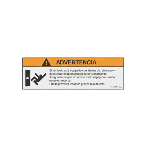 24-01802-002 LABEL-BACKUP ALARM,SPANISH