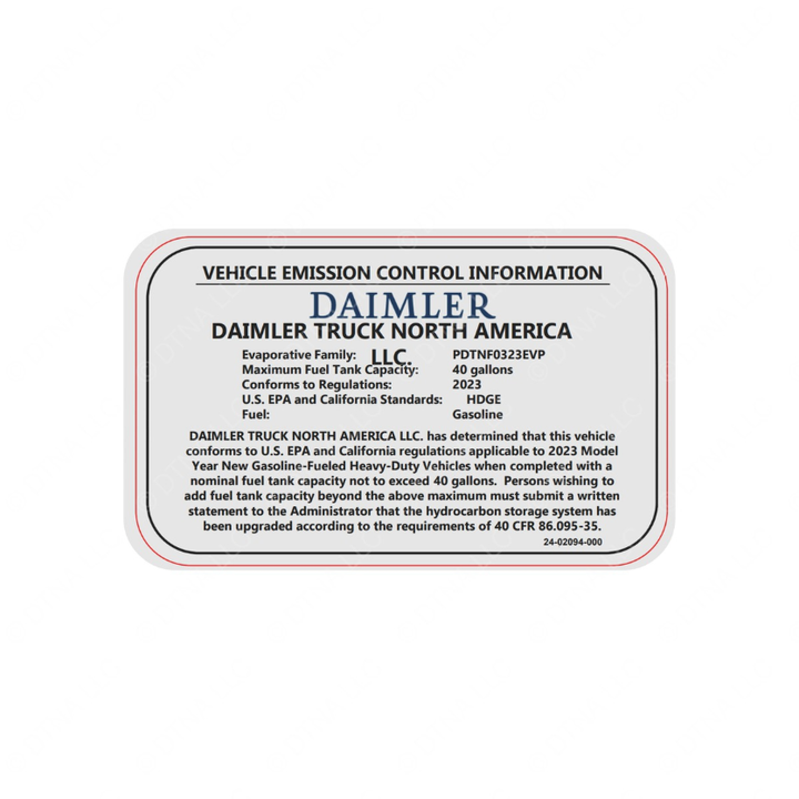 24-02094-000 LABEL-EVAP,CERT,GAS,MY2023