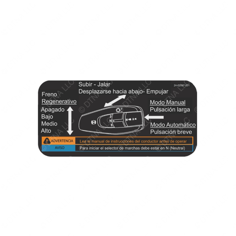 24-02097-001 DECAL-SHIFT,EAXLE,ES
