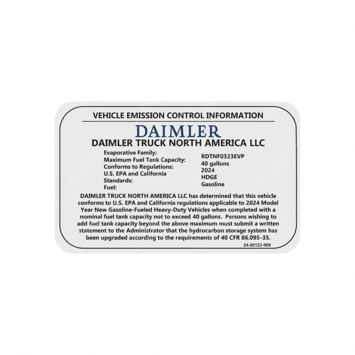24-02123-000 LABEL-EVAP,CERT,GAS,MY2024