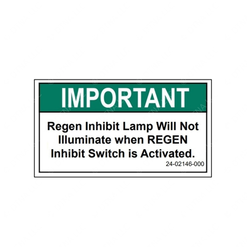 24-02146-000 REGEN INHIBIT LABEL,ENGLISH