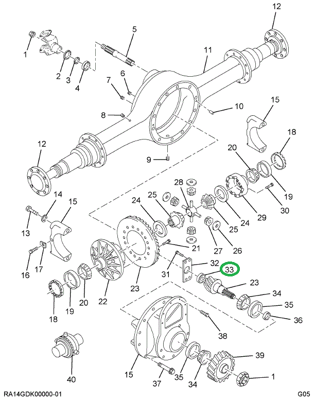2500169C91 BEARING ASSY RR PINION PILOT