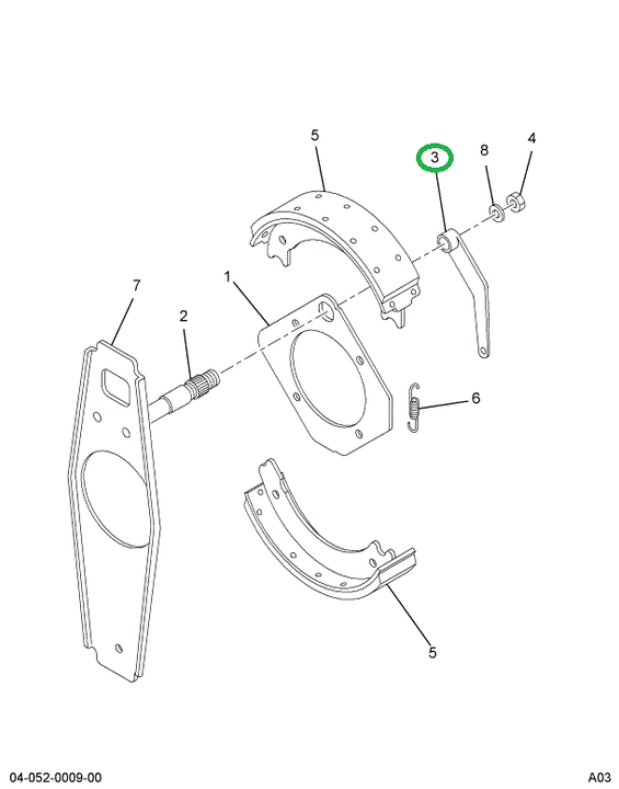 2500430C1 LEVER HAND BRAKE CAM