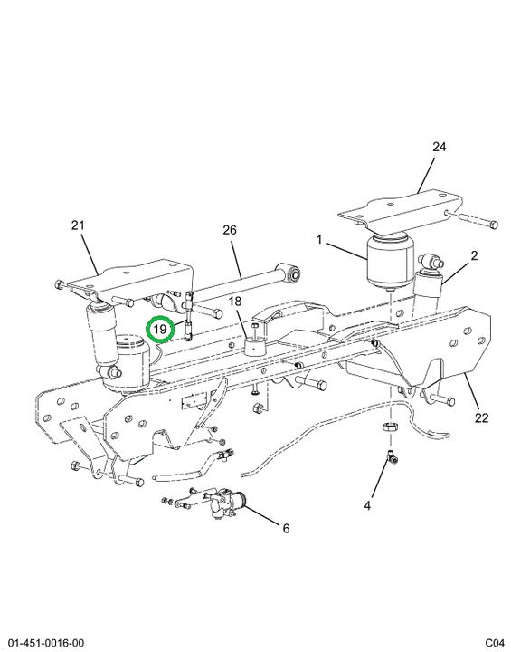 2500450C1 LINK ASSY CAB AIR SUSP VALVE