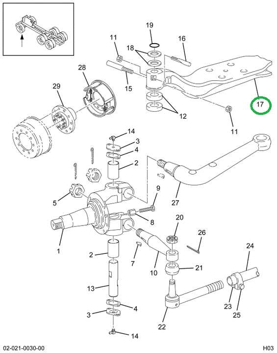 2500484C1 Beam, I Front Axle