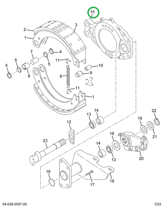 2500632C91 Spider, Brake With Bushing And