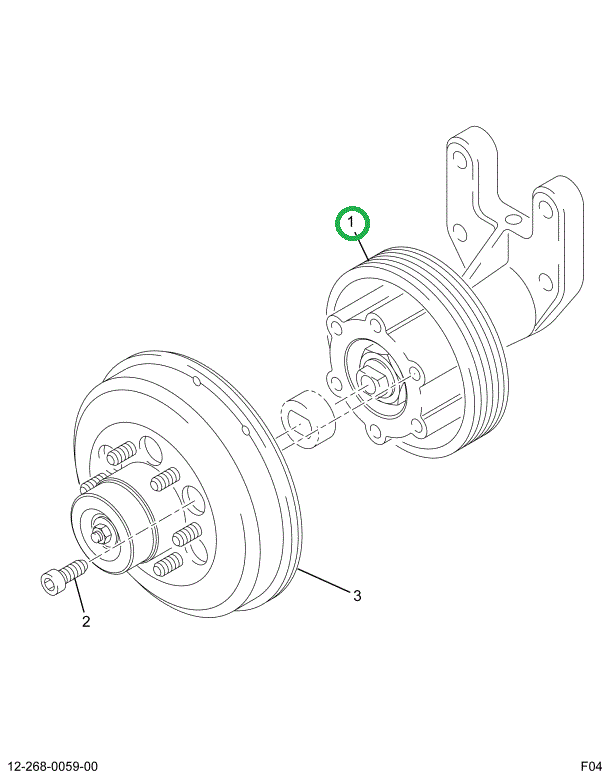 2500654C91 HUB ASSY FAN DR W/IDLER PULLEY