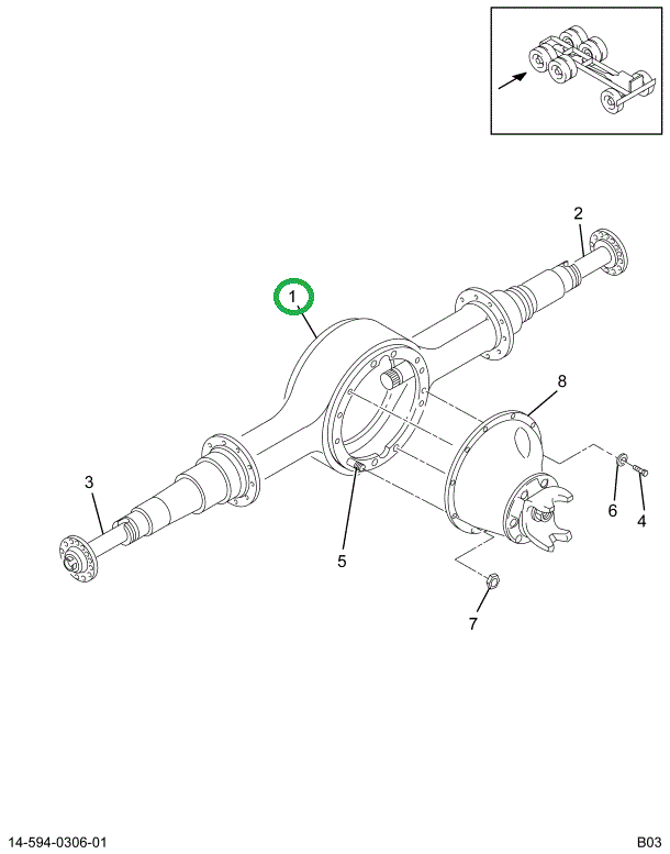 2500944C1 Housing, Rear Rear Axle