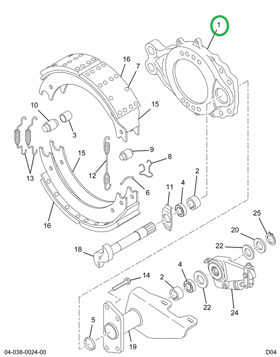 2501203C91 Spider, Brake With Bushing And