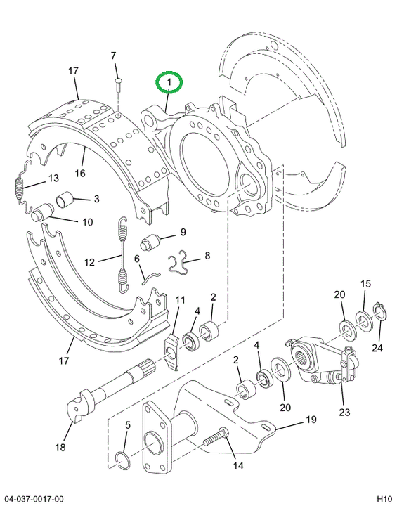 2501244C91 Spider, Brake With Bushing And
