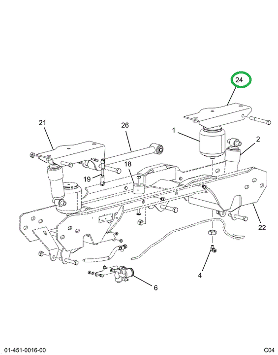 2501297C1 BRACKET CAB REAR MTG RH