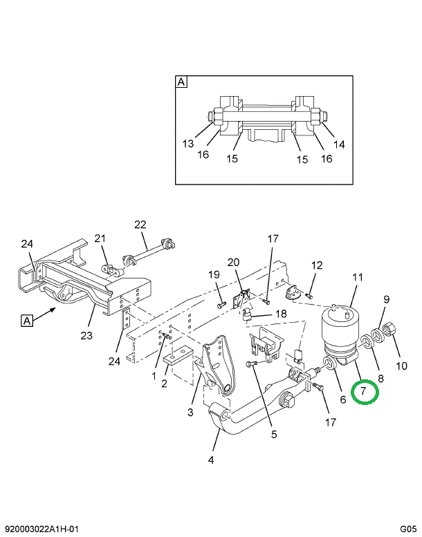 2501620C91 Bushing Kit, Beam End, Equaliz