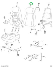 2501705C91 CUSHION BCK HI BRW V/V