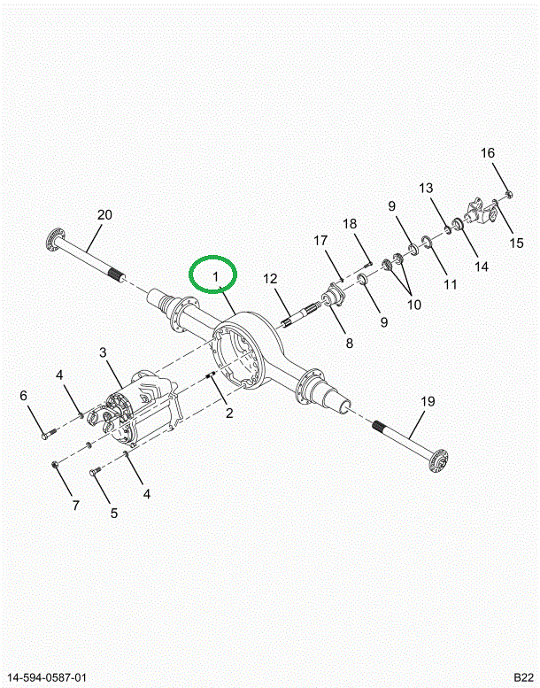 2502004C1 Housing, Forward Rear Axle