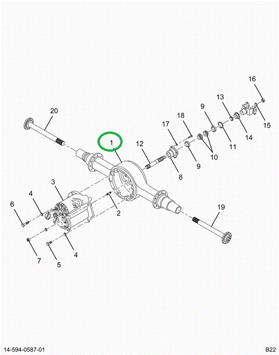 2502004C1 Housing, Forward Rear Axle