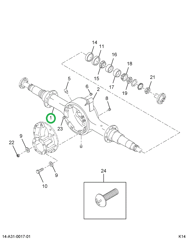 2502050C1 Housing, Rear Rear Axle