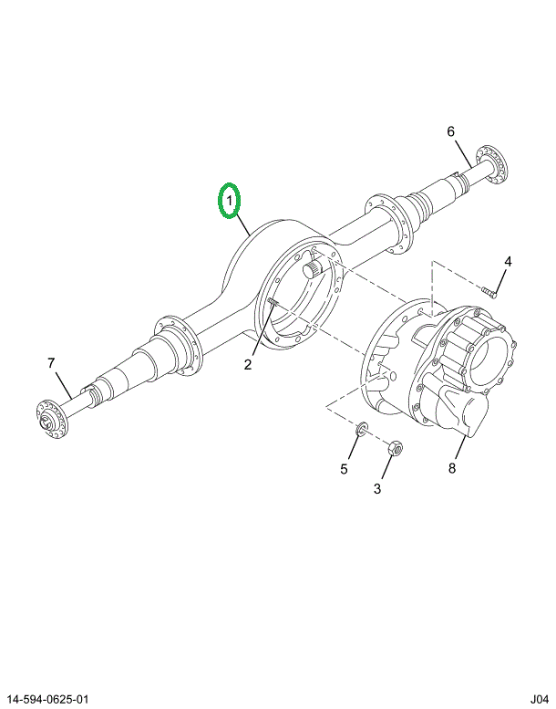 2502073C1 Housing, Rear Rear Axle